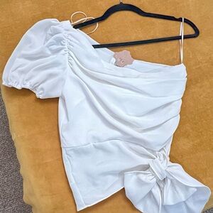 Glam White Off-Shoulder Blouse
